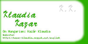 klaudia kazar business card