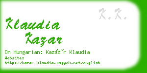 klaudia kazar business card